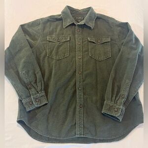 Eddie Bauer Green Casual Button Down Shirt, 100% cotton
